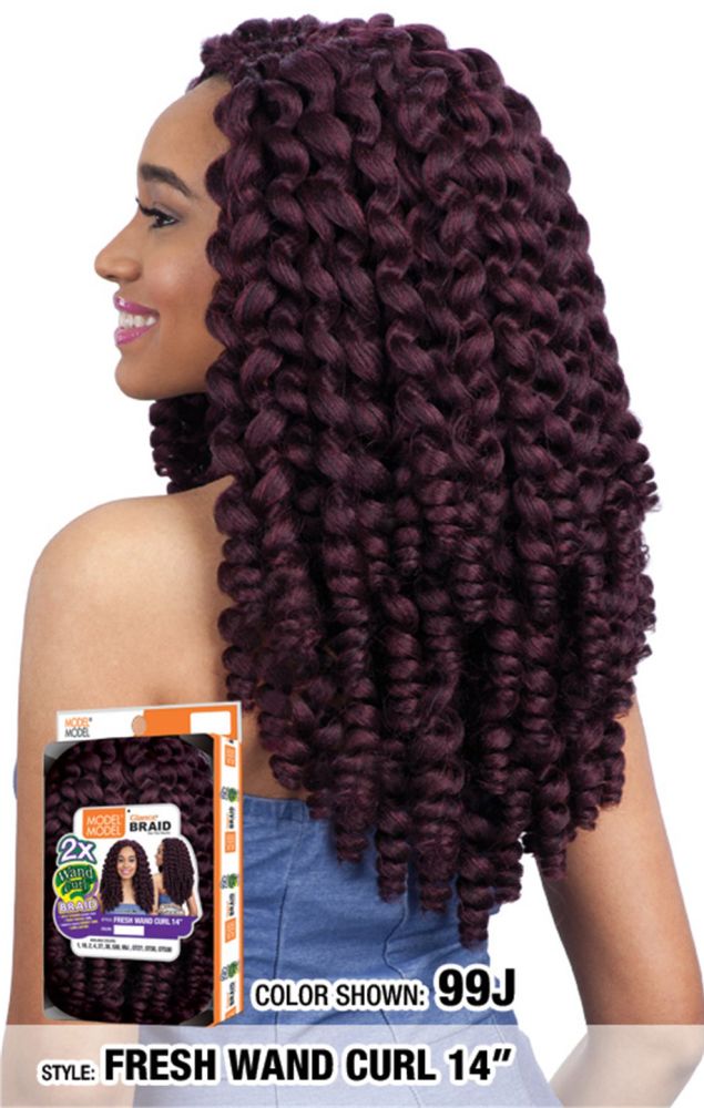 Model Model Glance 2X Wand Curl Braid FRESH WAND CURL 14 Inch